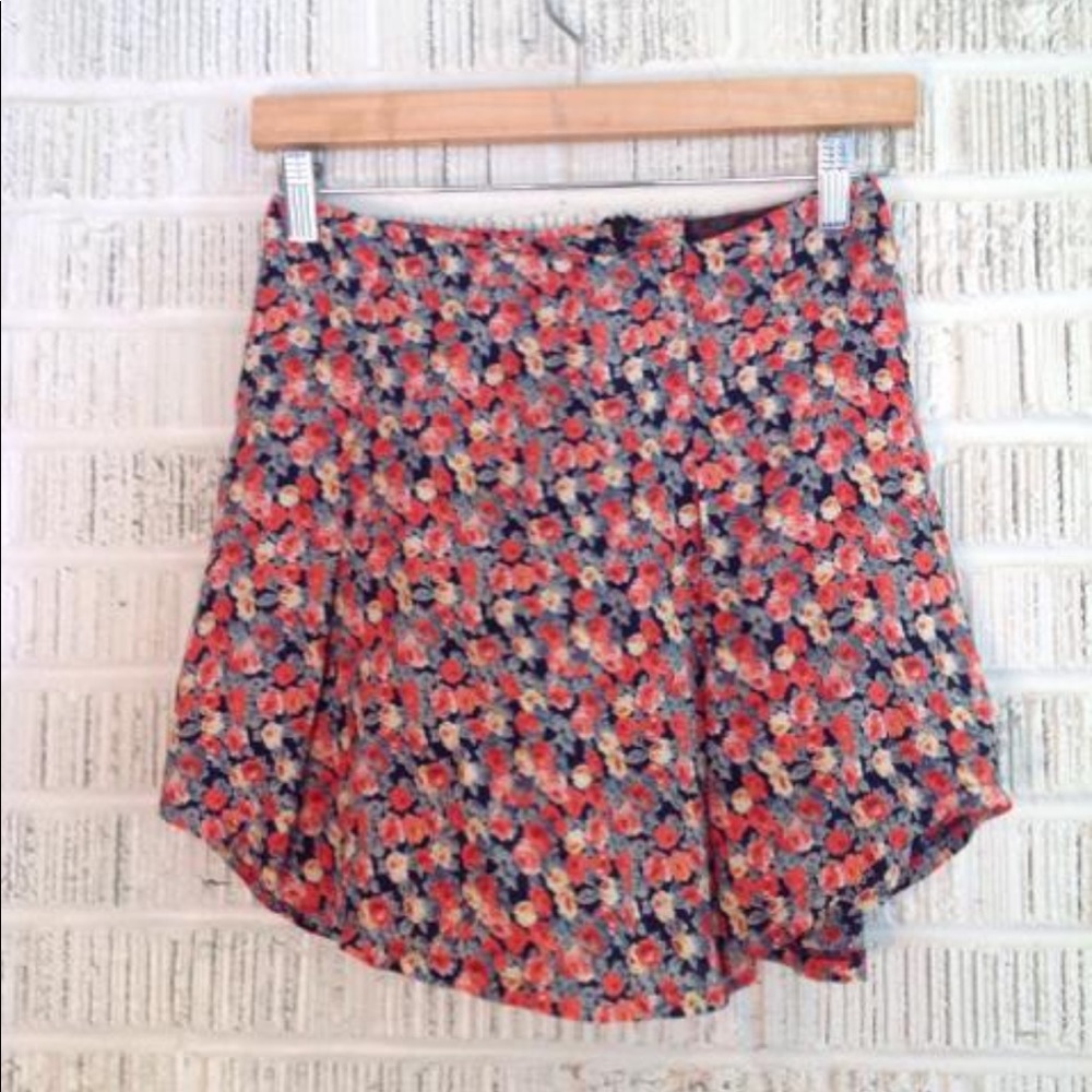 Reformation floral mini skirt
